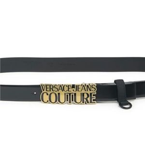 New Versace Jeans Couture Leather Belt Black/Gold